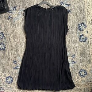 Madewell Black Pleated Sheath Mini Dress